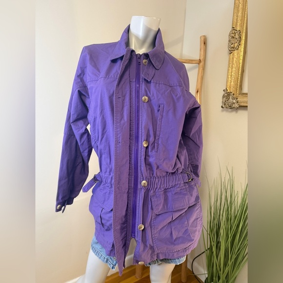 L.L. Bean Women's Chore Barn Coat Jacket Purple Long Rain Active Vintage Medium - Picture 3 of 10